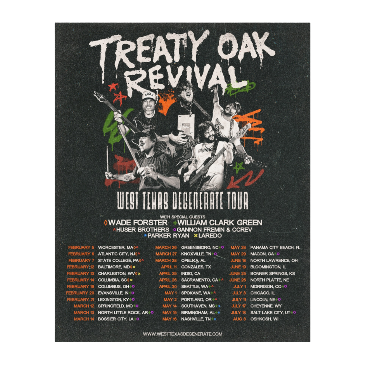 Treaty Oak Revival 2026 Tour Poster