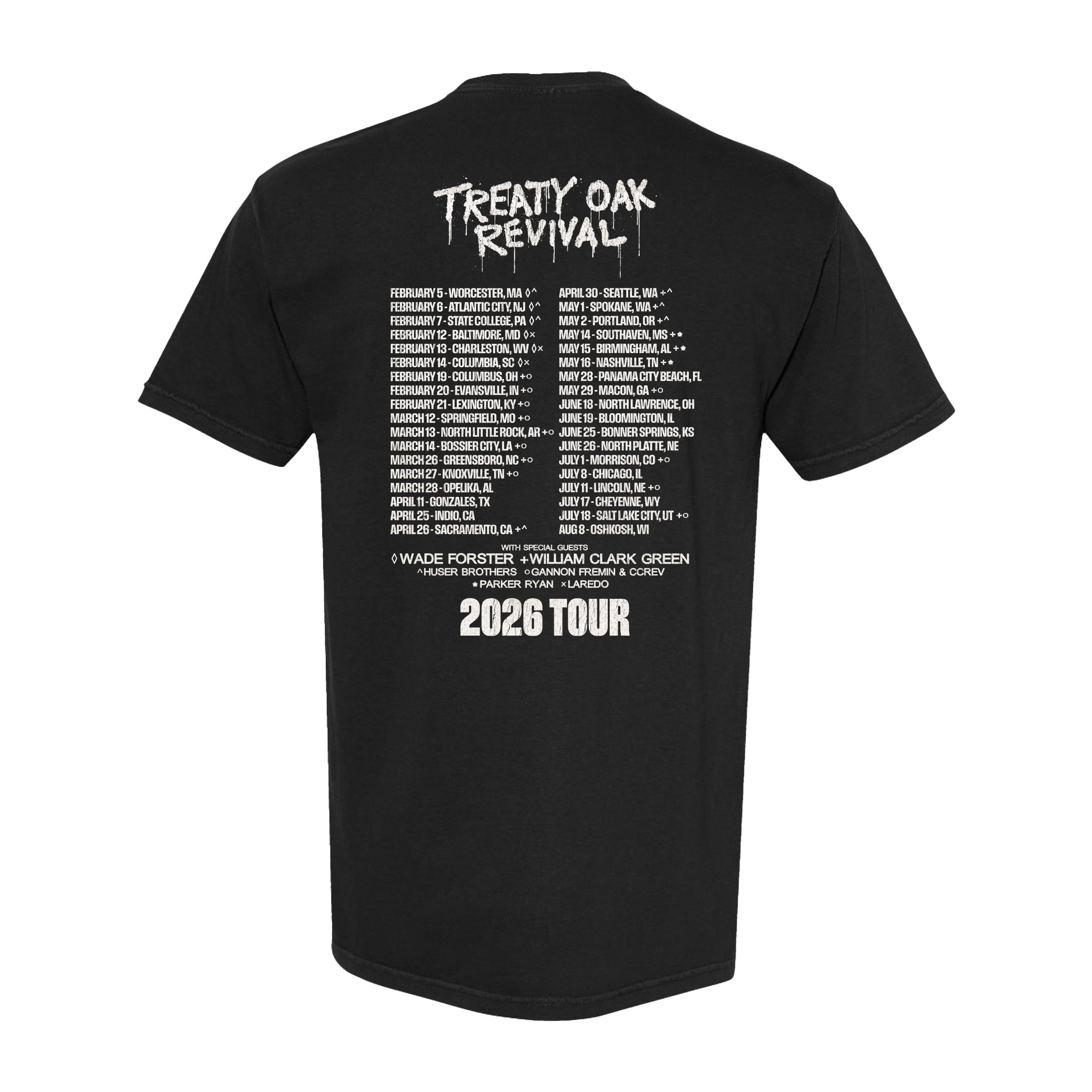 Treaty Oak Revival 2026 Tour T-Shirt