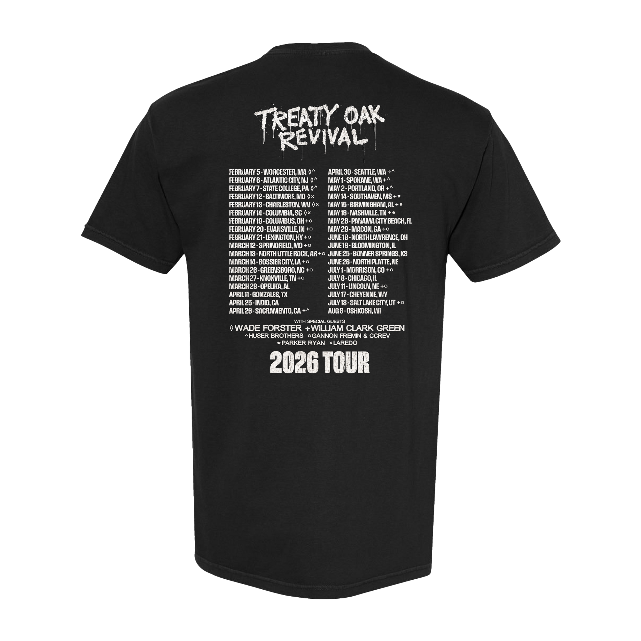 Treaty Oak Revival 2026 Tour T-Shirt
