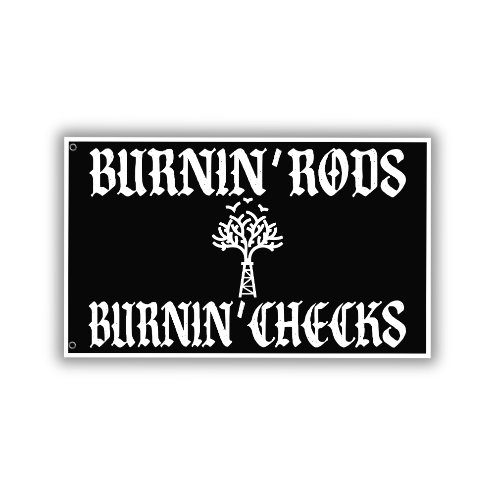 Burnin' Rods Burnin' Checks Flag