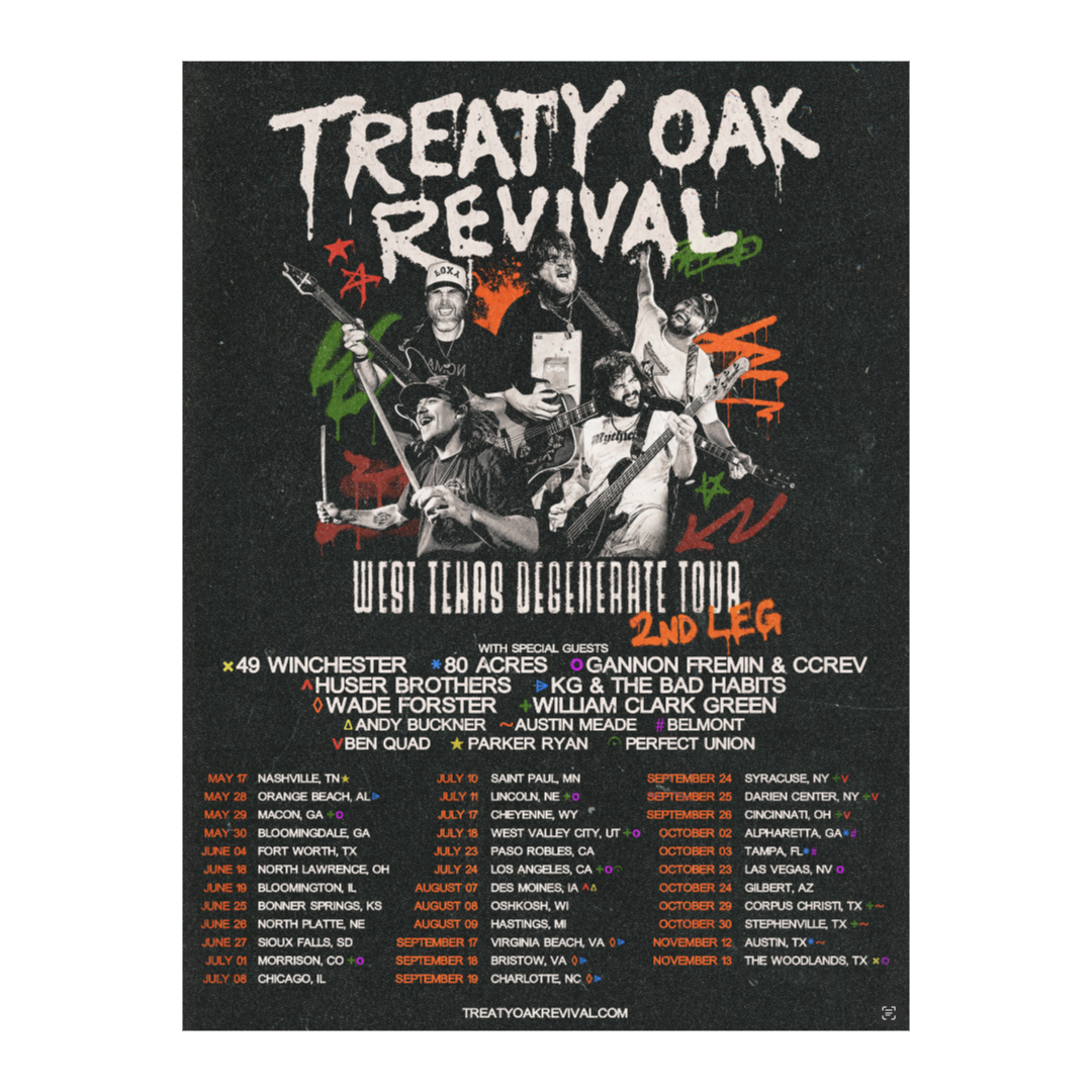Treaty Oak Revival 2026 Tour Poster Leg 2