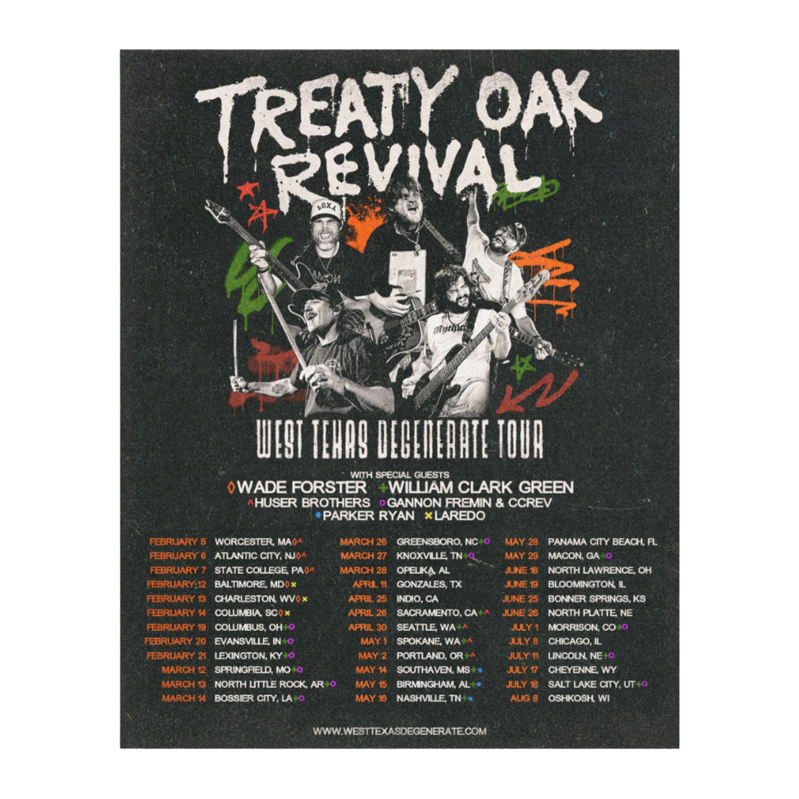 Treaty Oak Revival 2026 Tour Poster